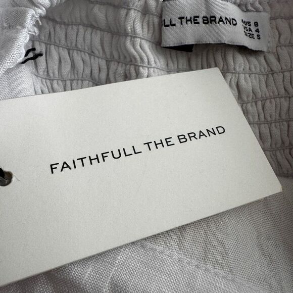 Faithfull The Brand Venezia Pleated Linen Mini Dress 4 - Picture 9 of 9